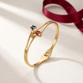Twin Butterfly Enamel Bangle – 18K Gold Plated