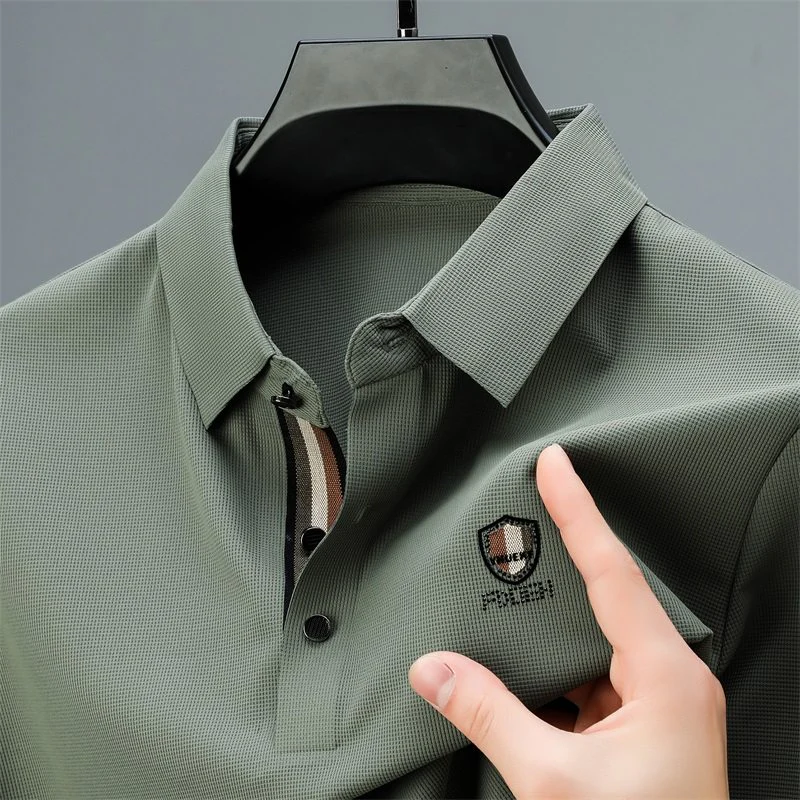 Verdant Crest Weave Polo T-Shirt