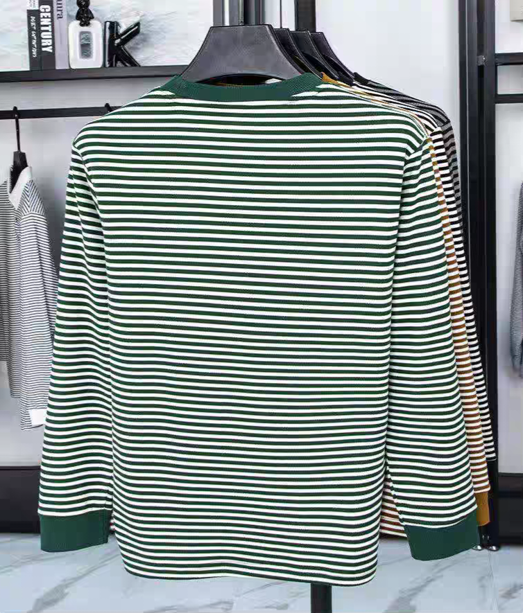 Evergreen Tide Stripe Casual T-Shirt