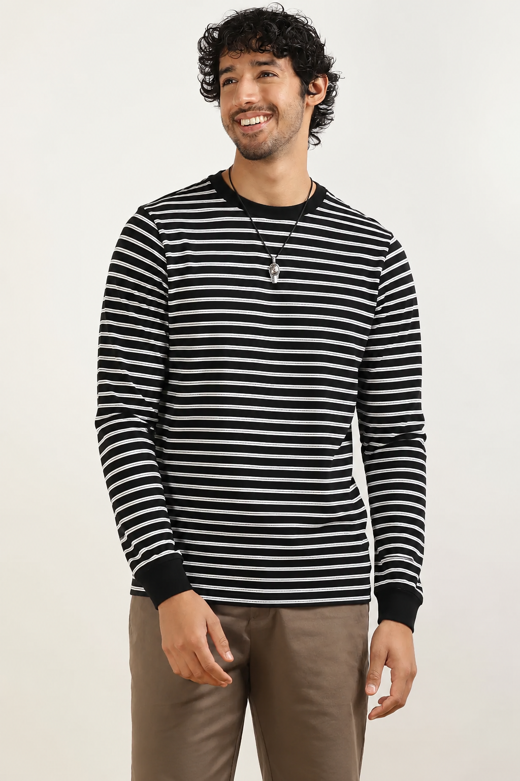 Obsidian Wave Stripe Casual T-Shirt
