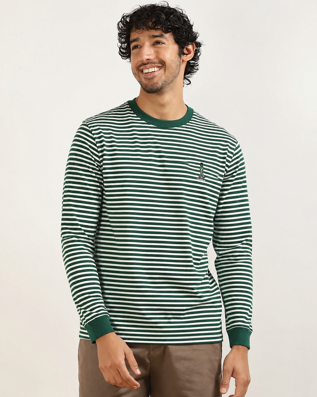 Evergreen Tide Stripe Casual T-Shirt