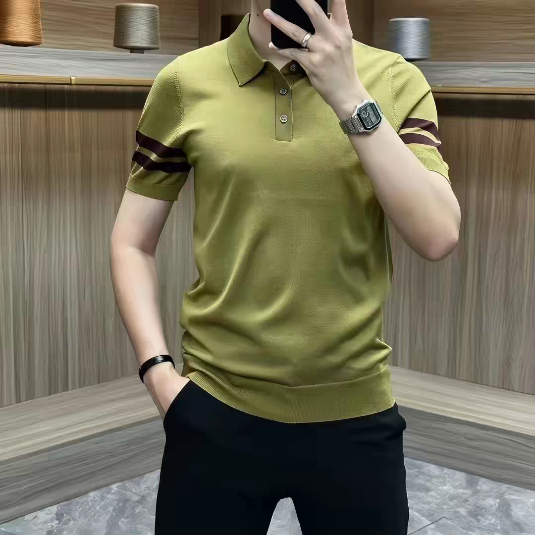 Old Money Arcstripe Knit Polo