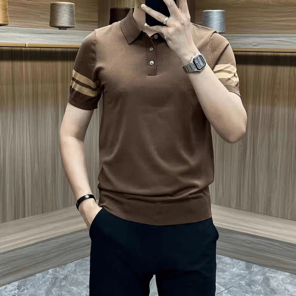 Old Money Arcstripe Knit Polo