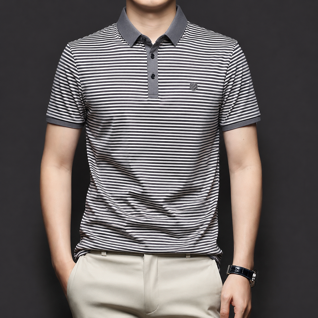 Axis Stripe Polo T-Shirt