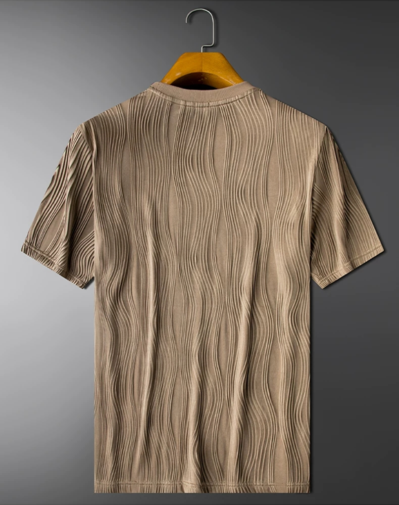 Aether Wave Ribbed Casual T-Shirt
