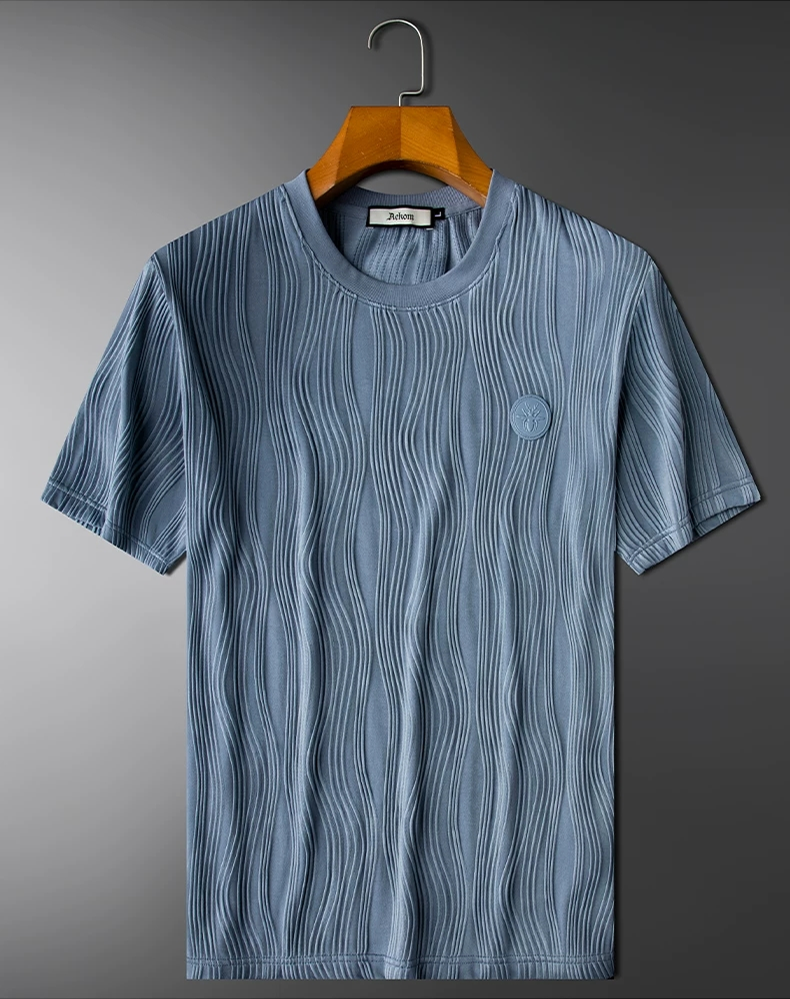 Aether Wave Ribbed Casual T-Shirt