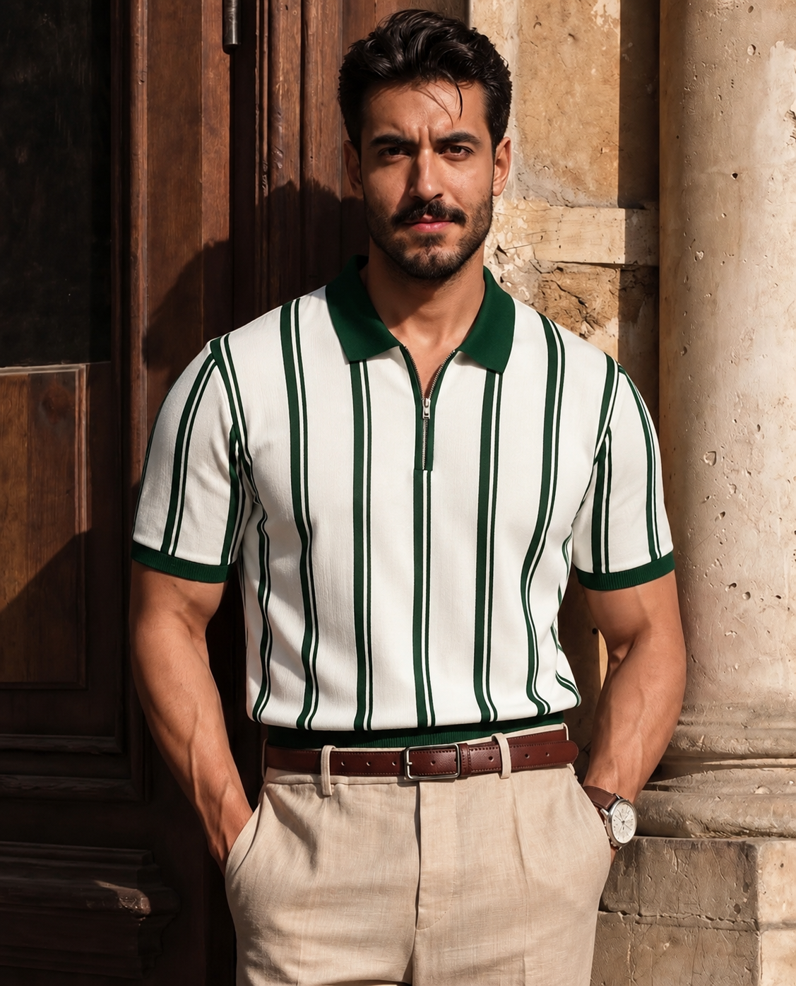 Midnight Riviera Zip Polo