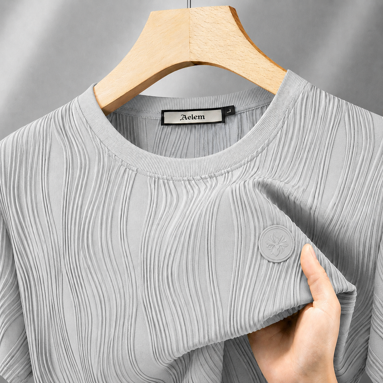 Aether Wave Ribbed Casual T-Shirt