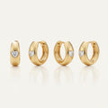 Amour Heart Huggie Hoops – 18K Gold Plated