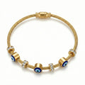 Evil Eye Cable Bangle – 18K Gold Plated