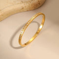 Diamond Lattice Crystal Bangle Bracelet – 18K PVD Gold Plated
