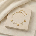 Gold Heart Charm Crystal  Bracelet – 18K PVD Gold Plated