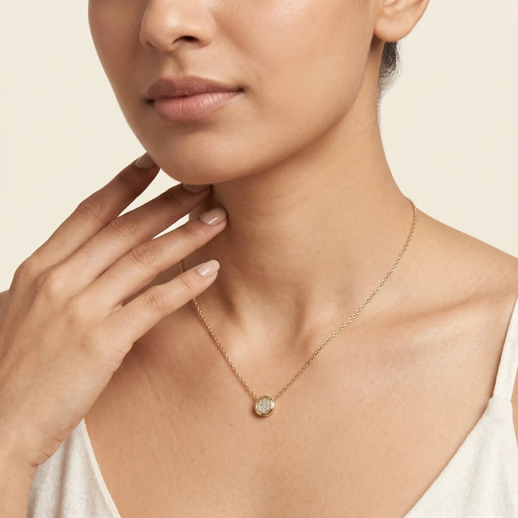 Aura Solitaire Necklace – 18K Gold Plated
