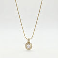 Cushion Halo Necklace – 18K Gold Plated