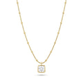 Square Crystal Necklace – 18K Gold Plated