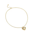 Textured Heart Solitaire Necklace – 18K PVD Gold Plated