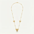 Triple Puff Heart Necklace – 18K Gold Plated